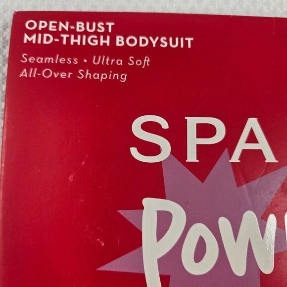 Spanx S1086 Womens Soft Nude Power Series Open Bust Midthigh Bodysuit Size L - Picture 4 of 6